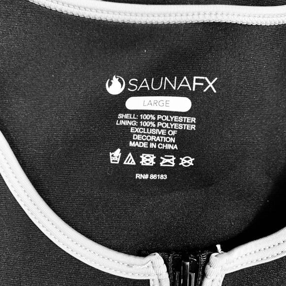 Saunafx Shapewear Waist Trainer Neoprene Vest Full Zip Black Shaper Stretch sz L - Picture 13 of 16